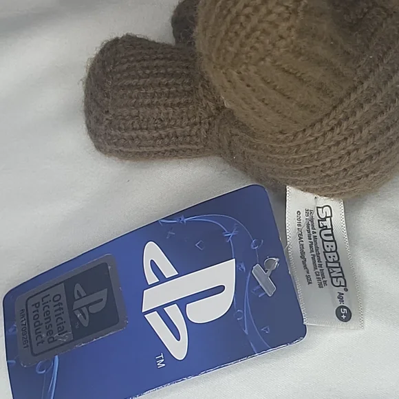 Sony Brown Knitted Stuffed Animal Plush with PlayStation Tag - Picture 1 of 4